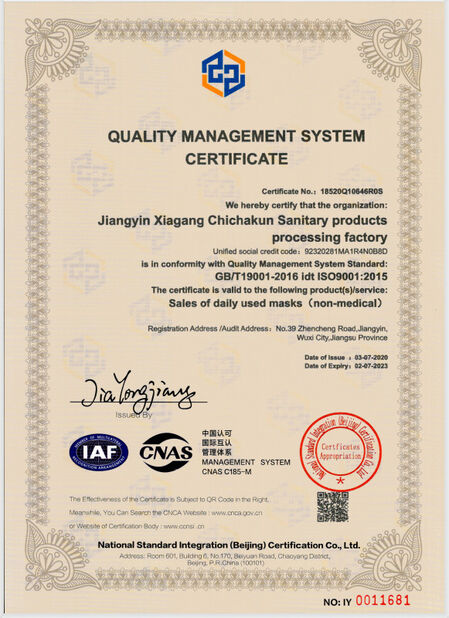 China Jiangyin Zhizhanggui Trading Co., Ltd. certificaten